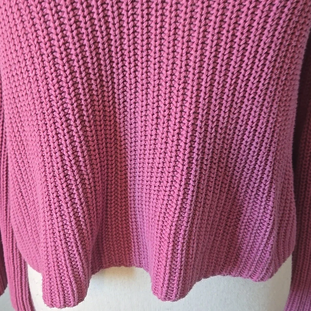 FREE PEOPLE Damsel Cotton Flare Sleeve Sweater Pink Sz Small - Picture 4 of 12